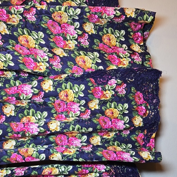 Victoria's Secret Silk Floral Lace Trim Pants Pajama Set Vintage - Picture 4 of 16